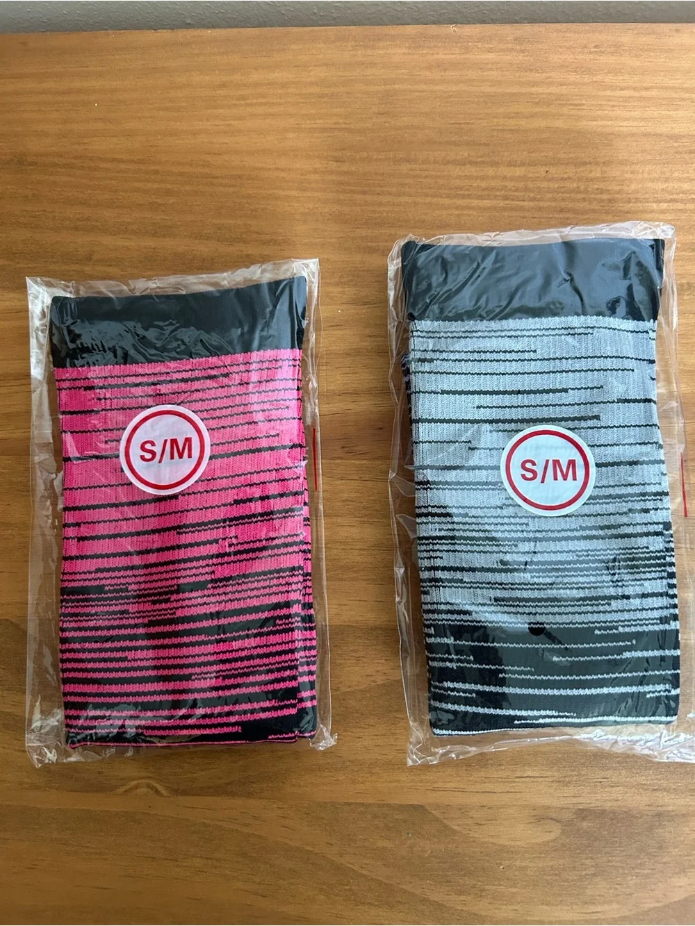 Women’s Striped Knee-High Compression Sock (15-20 mmHg) - Pink & Gray (S/M)